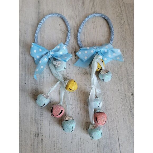 Spring Easter bell door knocker glitter blue set - Picture 1 of 9
